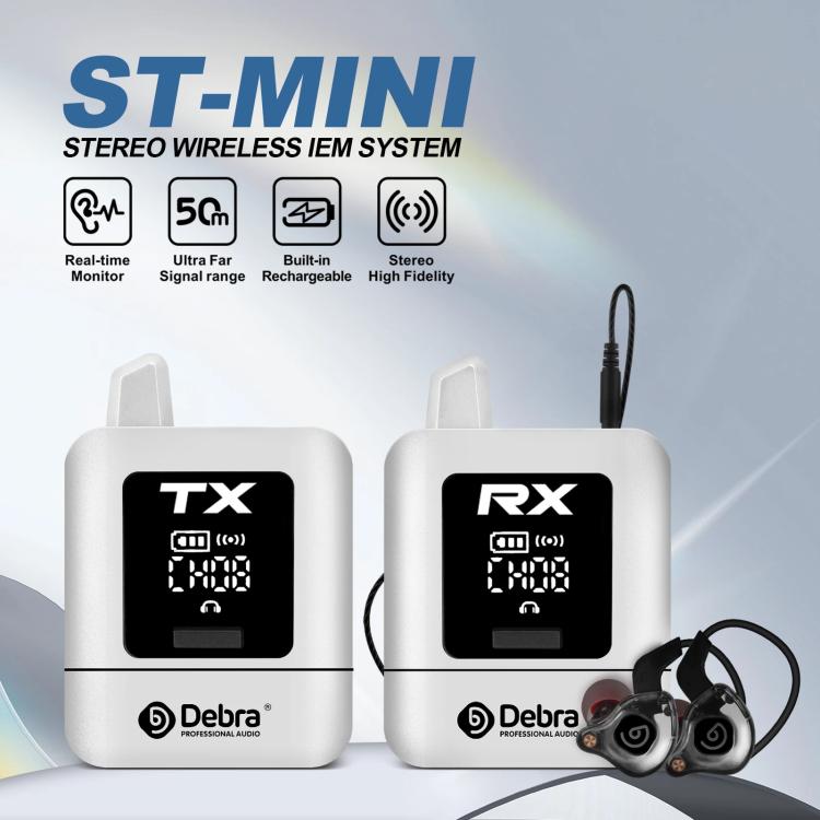 DEBRA ST-mini 2.4G Stereo Wireless Monitor System Receiver + Earphones