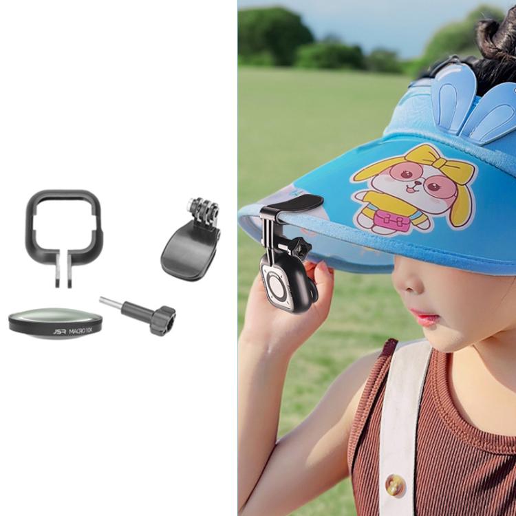 For Insta360 GO Ultra JSR LH Series 10X Macro Lens, Single Filter, With Hat Clip, With Frame + Hat Clip, With Frame + Selfie Stick