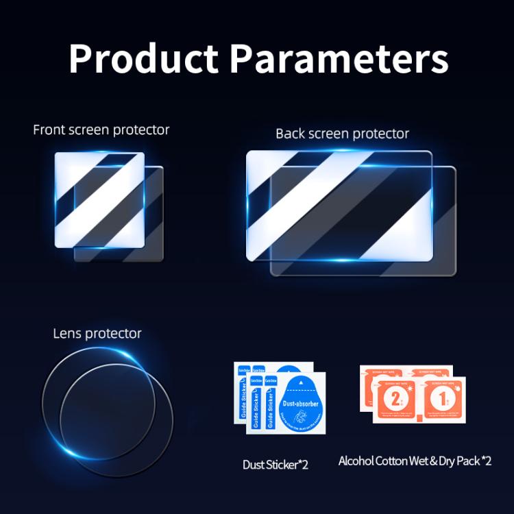 STARTRC 3 in 1 Lens Protector Front and Rear Screen Tempered Glass Films