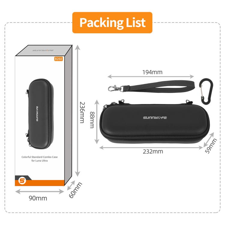 Sunnylife Colorful Protective Organizer Standard Combo Bag, For Insta360 Luna Ultra