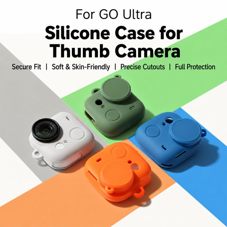 Silicone Protective Full-Body Camera Cover with Neck Strap and Lens Anti-Loss Strap, For Insta360 Go Ultra