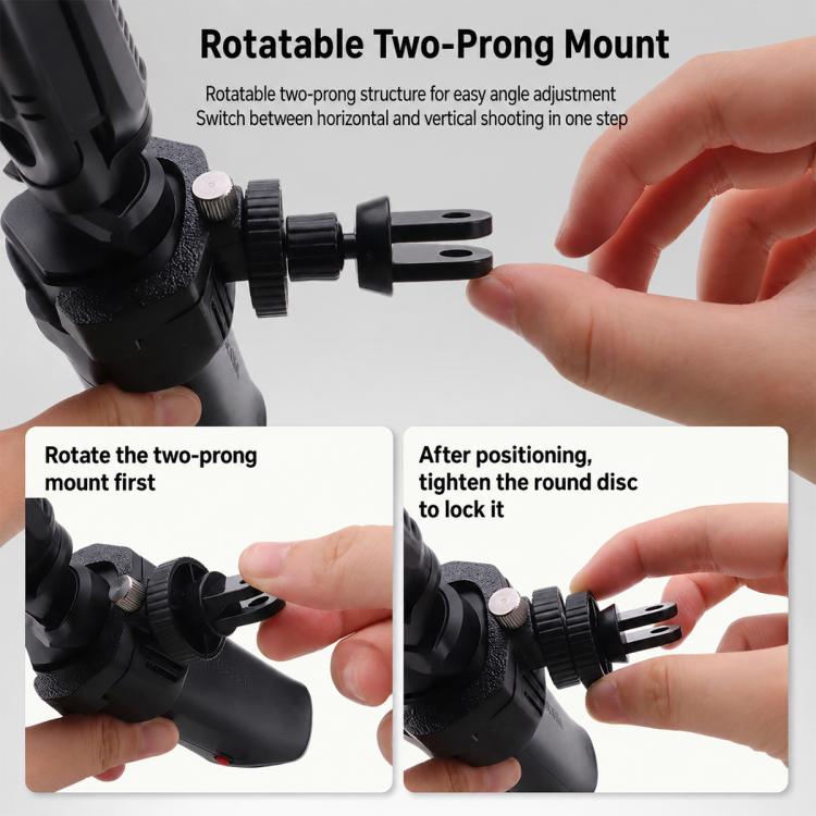 Expansion Adapter Bracket with 1/4 Screw Hole & Dual-Prong Mount, For Insta360 Luna Ultra