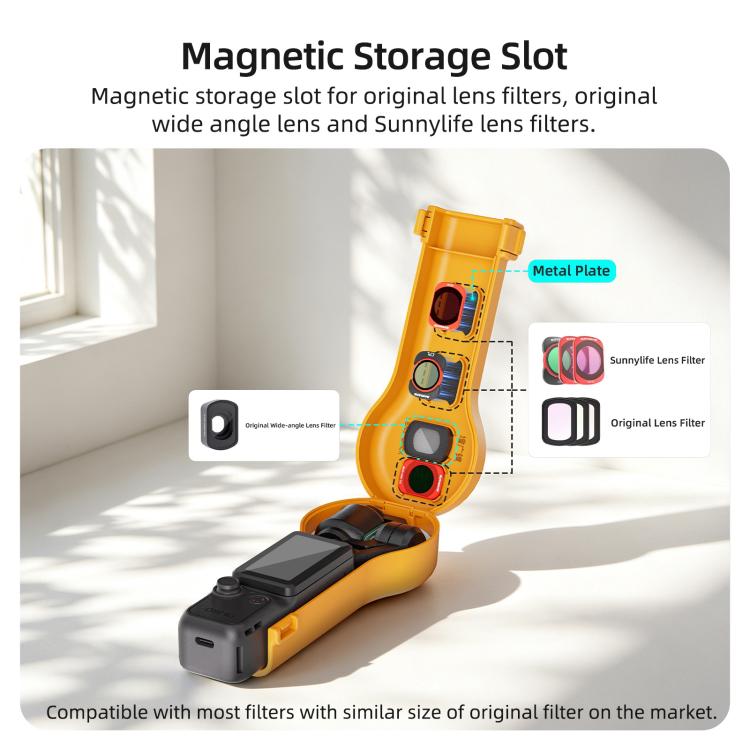 Sunnylife Bulb-Shaped Shock-proof Protective Cover with Filter Box, For DJI Osmo Pocket 4 / 3