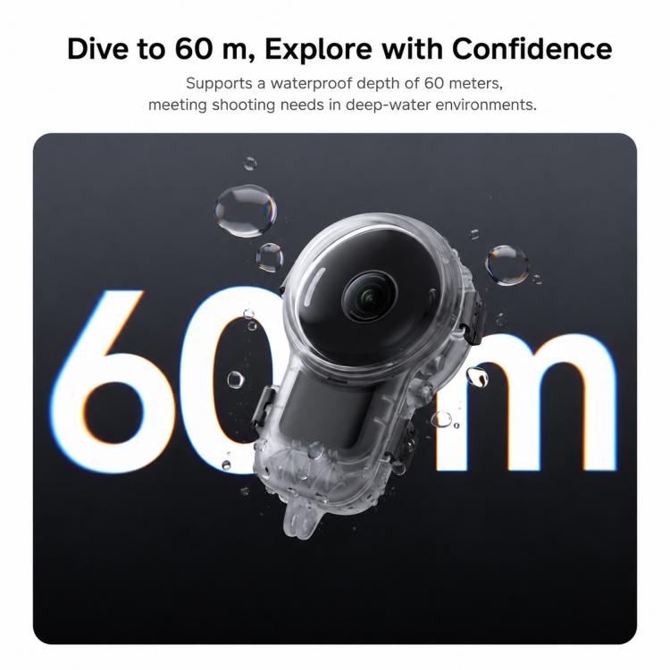 Professional Invisible Dive Housing 60m Waterproof Case, For Insta360 X6