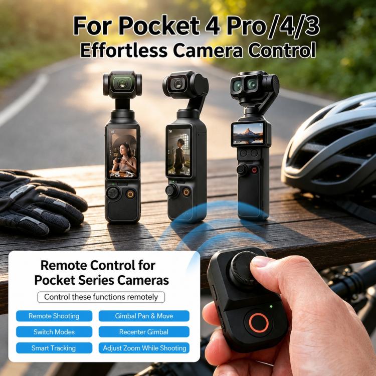 Xasurg Wireless Bluetooth Remote Control, For DJI Osmo Pocket 4P / 4 / 3