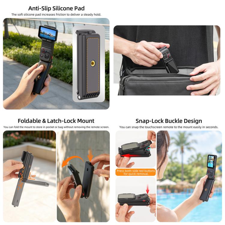 Sunnylife Handheld Touchscreen Remote Mount Quick-Release Bracket, For Insta360 Luna Ultra / Pro