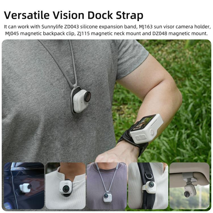 For Insta360 GO Ultra Sunnylife Magnetic Quick-Release Wrist Strap Adjustable Wristband Expansion Band Bicycle Strap Cat Collar, For Insta360 GO Ultra