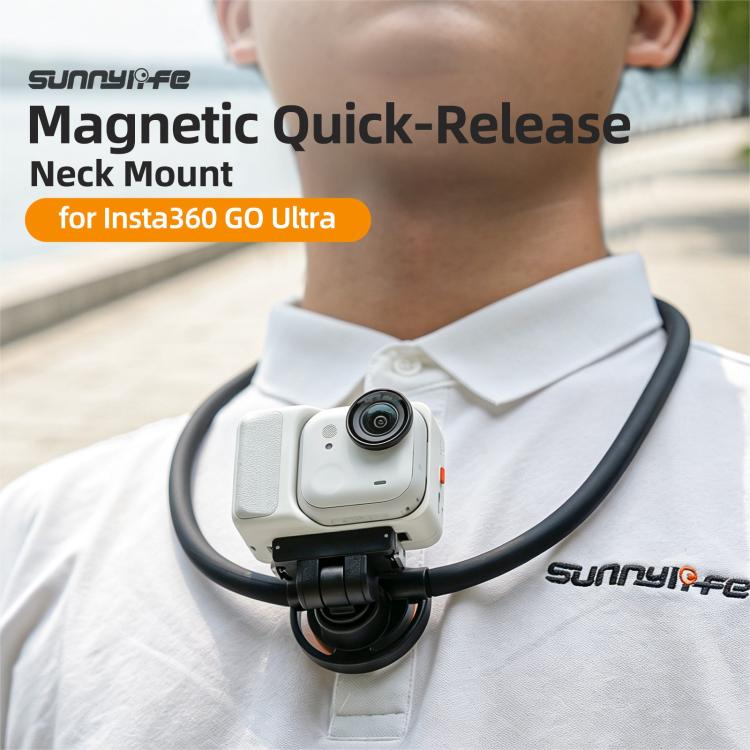 Sunnylife Magnetic POV Neck Mount Hand Free Video Vlog Neck Adjustable Selfie Holder with Body Strap For Insta360 GO Ultra, For Insta360 GO Ultra