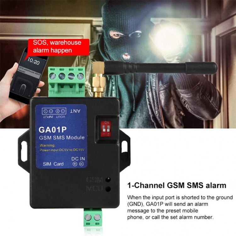 GA01P Mini Smart Power-off 2G GSM SMS Phone Alarm Module, GA01P