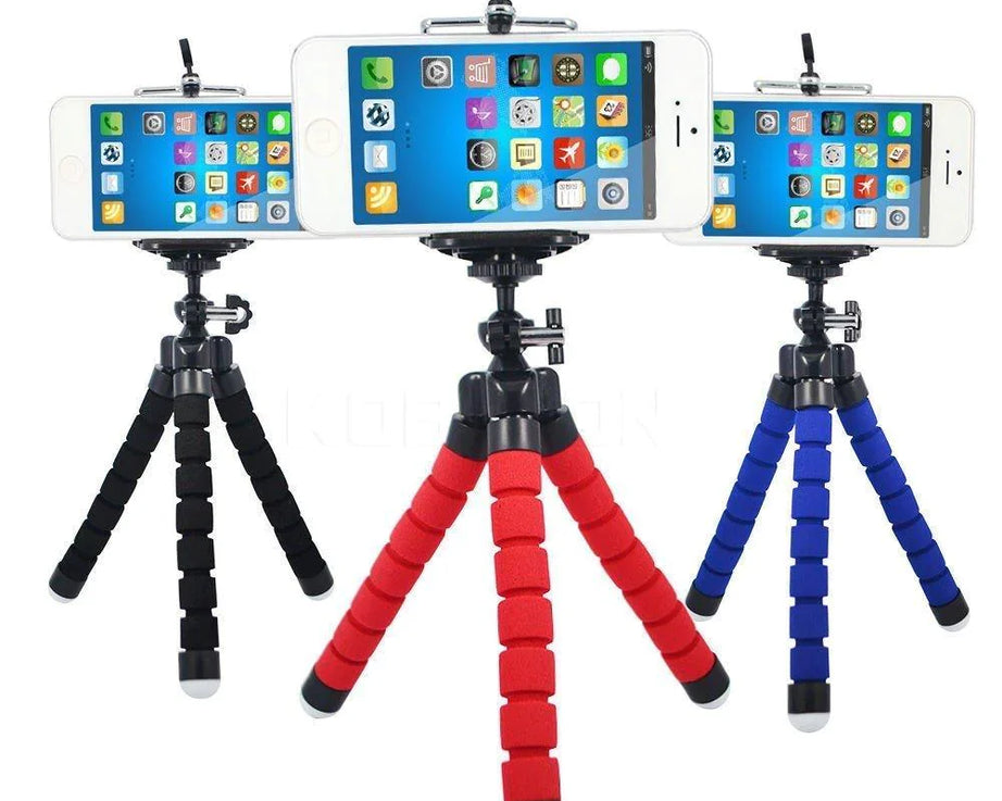 Portable Mini Octopus Tripod Stand with Phone Holder for Live Selfie, Mobile Phone Portable and Adjustable Stent