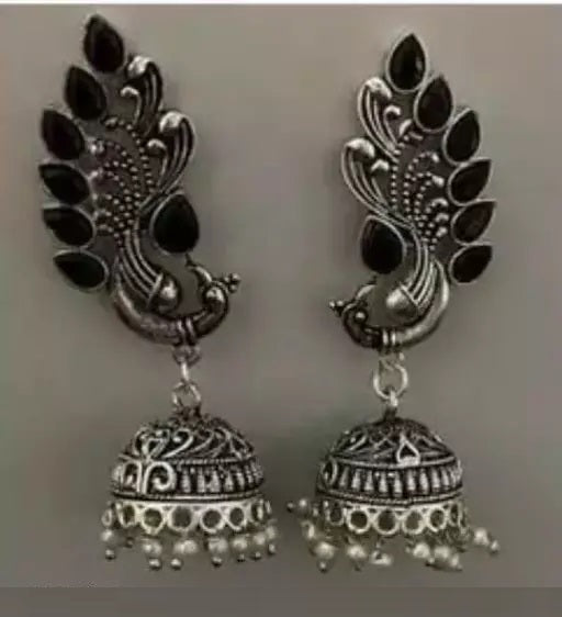 Black Pearl AD Jewellery Set oxidized jewellery set