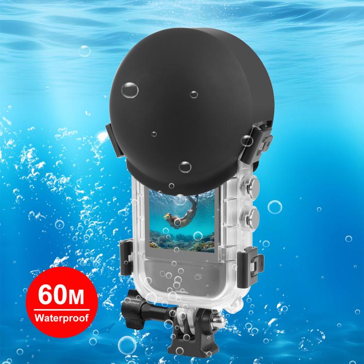 For Insta360 X5 PULUZ 60m Waterproof Sealed Diving Case with Silicone Lens Cover, Diving Case with Silicone Lens Cover