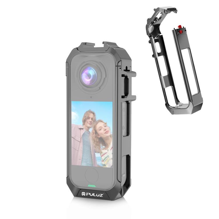 For Insta360 X4 Air PULUZ Metal Protective Cage Rig Housing Frame with Expand Cold Shoe Base