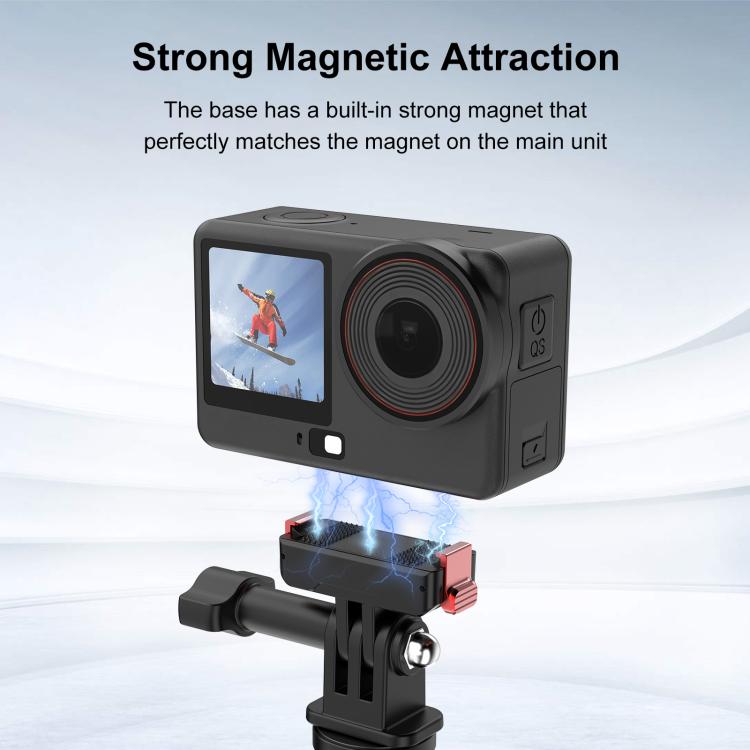 For DJI Osmo Action 6 / Nano PULUZ Two Claw Plastic Magnetic Quick Release Base Mount