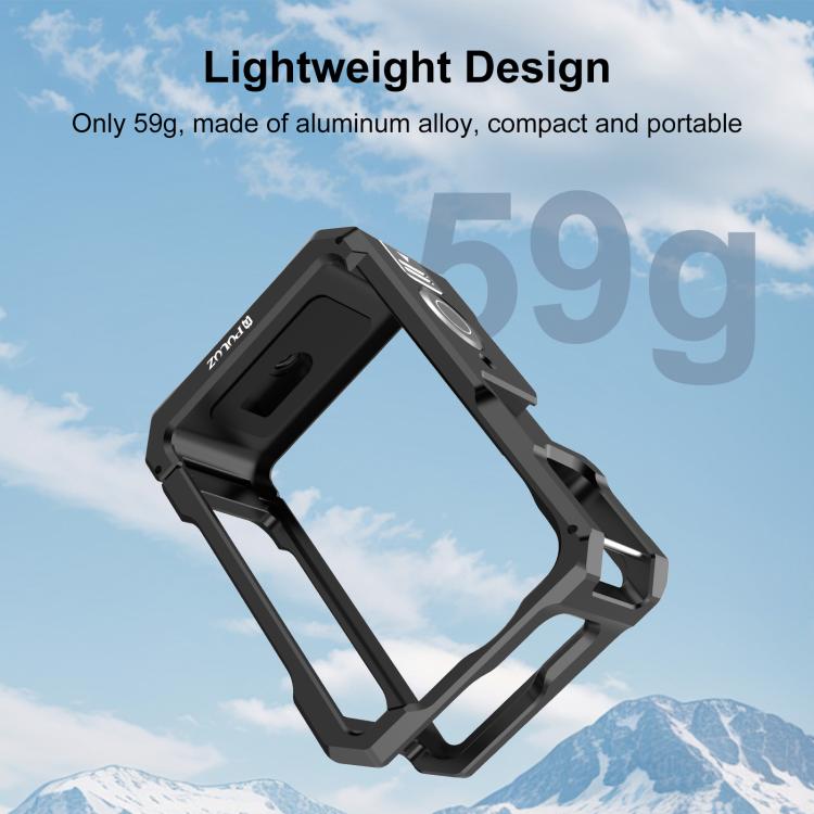 For DJI Osmo Action 6 PULUZ Metal Cage Frame with Cold Shoe
