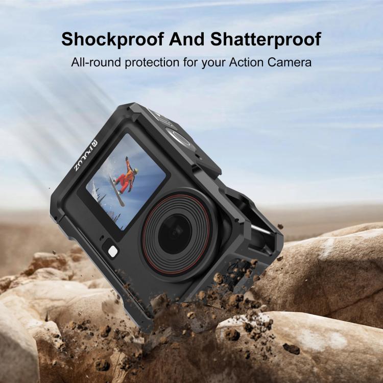 For DJI Osmo Action 6 PULUZ Metal Cage Frame with Cold Shoe