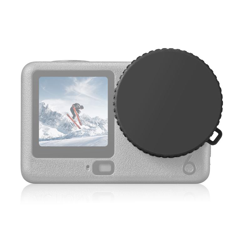For DJI Osmo Action 6 PULUZ Silicone Lens Cap with Strap, Silicone Lens Cap