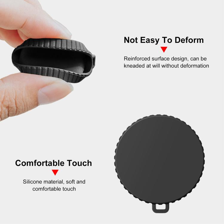 For DJI Osmo Action 6 PULUZ Silicone Lens Cap with Strap, Silicone Lens Cap