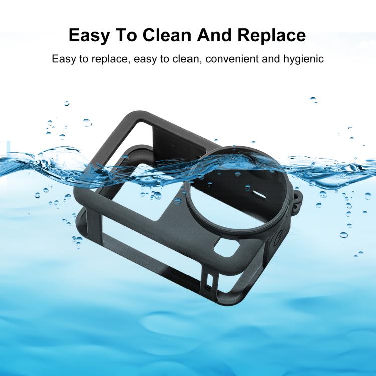 For DJI Osmo Action 6 PULUZ Silicone Protective Cover with Wrist Strap & Lens Cap, Silicone Protective Cover