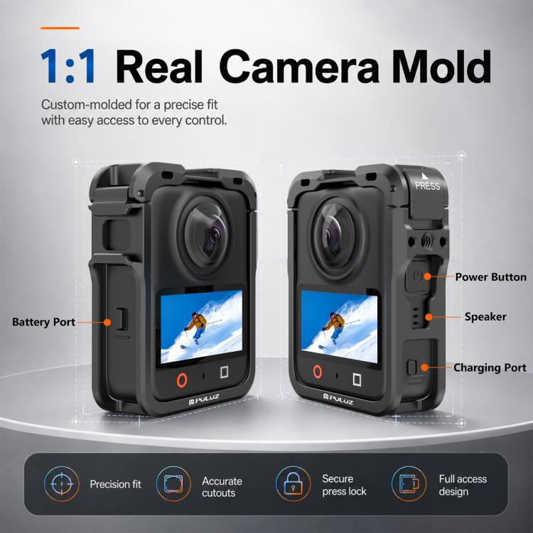 For DJI Osmo 360 II PULUZ Aluminum Alloy Protective Cage Expansion Frame with Lens Cover, For DJI Osmo 360 II / 360 Protective Cage
