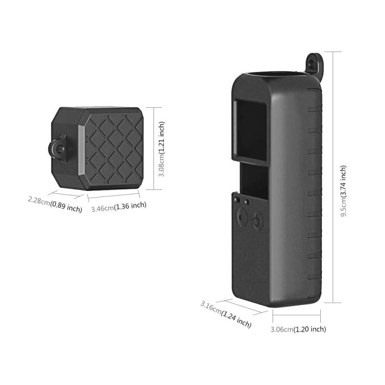 PULUZ 2 in 1 Diamond Texture Silicone Cover Case Set for DJI OSMO Pocket