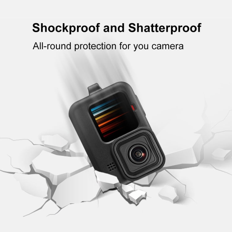 PULUZ for GoPro HERO12 Black /11 Black /10 Black /9 Black Silicone Protective Case Cover with Wrist Strap & Lens Cover, For GoPro HERO9 Black
