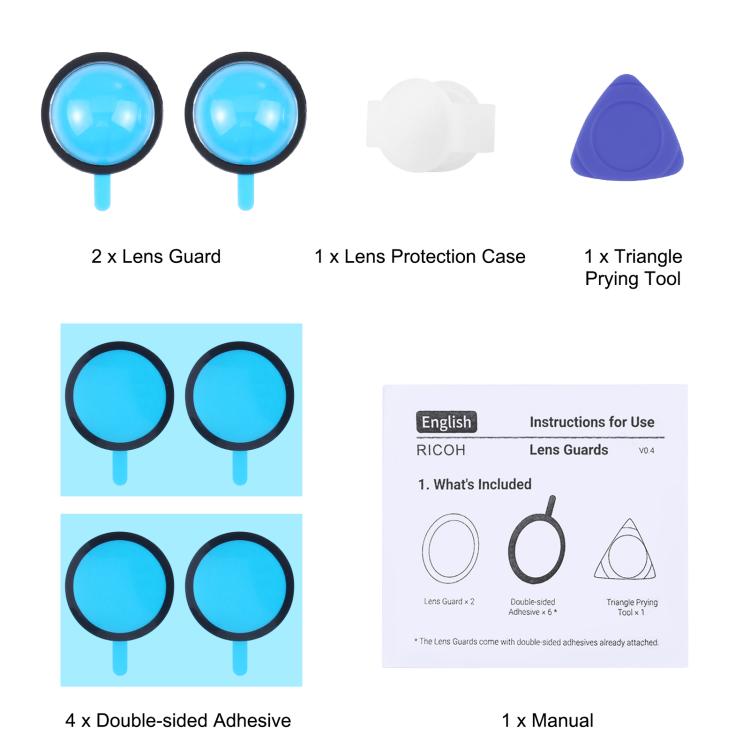 PULUZ Lens Guard PC Protective Cover Kits for Ricoh Theta SC2 / S / V