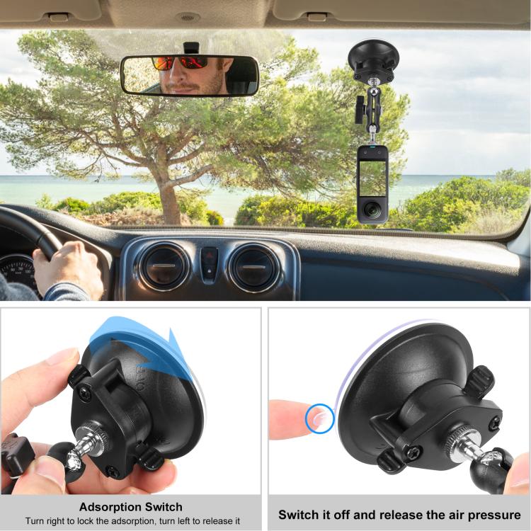 PULUZ Upgraded 1/4 inch Magic Arm Suction Cup Mount, Upgraded 1/4 inch Suction Cup Mount