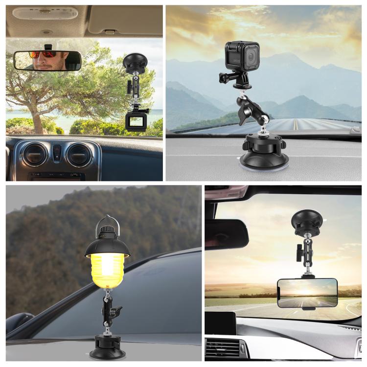 PULUZ Upgraded 1/4 inch Magic Arm Suction Cup Mount, Upgraded 1/4 inch Suction Cup Mount