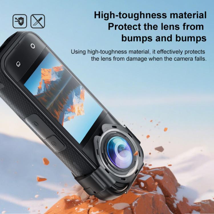 For Insta360 X5 PULUZ Snap-on Optical Tempered Glass Lens Guard Protective Cover