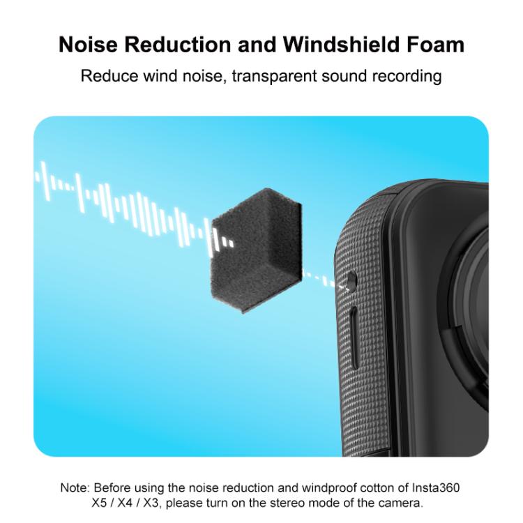 For Insta360 X5 / X4 / X3 PULUZ 6pcs Noise Reduction Windshield Foam Gasket