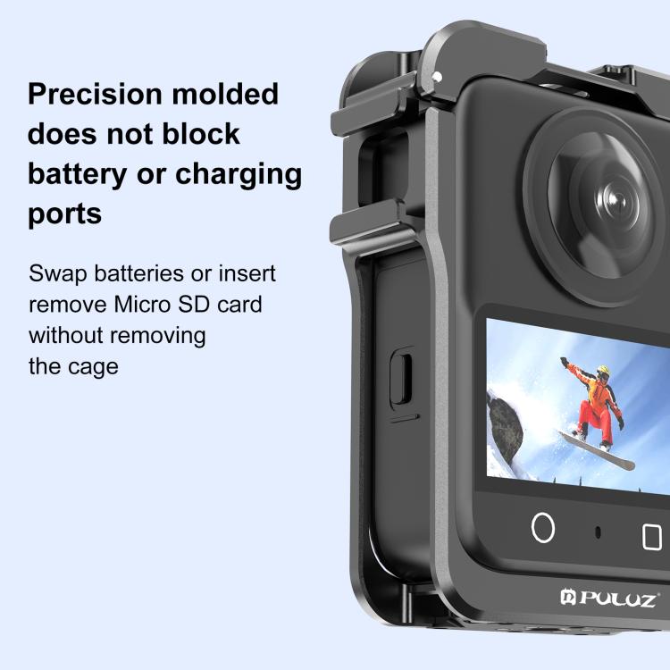 For DJI Osmo 360 PULUZ Aluminum Alloy Protective Cage Expansion Frame with Lens Cover, Protective Cage