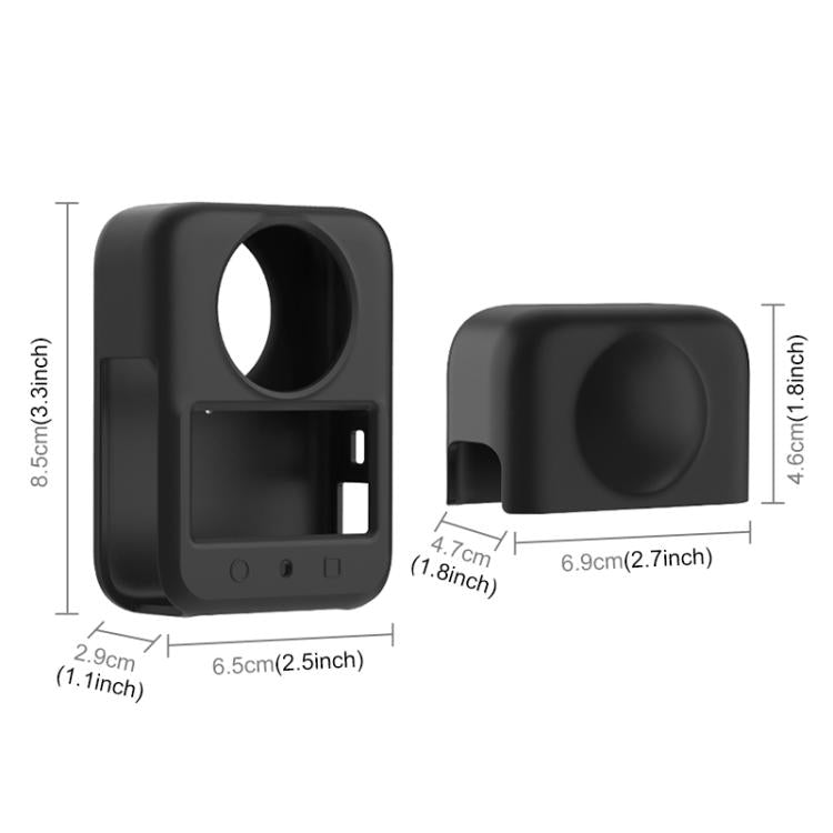 For DJI Osmo 360 PULUZ Silicone Body Protective Cover with Lens Cover, Body Cover with Lens Cover (Black), Body Cover with Lens Cover (Grey)