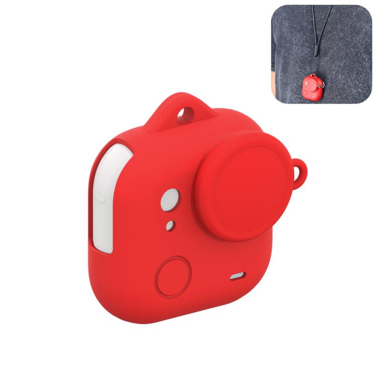 For Insta360 GO Ultra PULUZ Body Silicone Protective Cover with Lens Cap & Lanyards, Protective Cover (Black), Protective Cover (White), Protective Cover (Red)