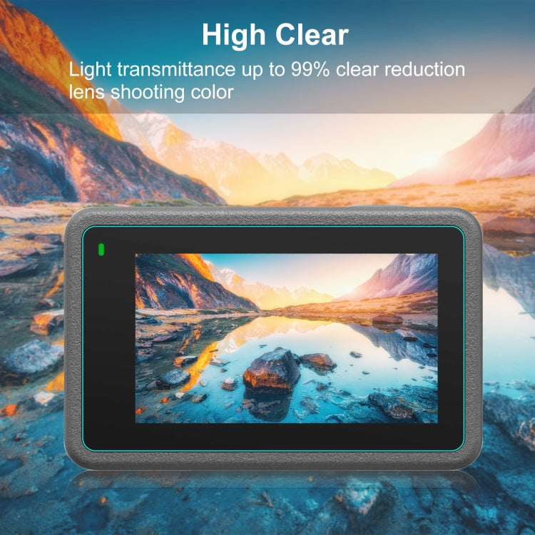 For DJI Osmo Action 3 PULUZ 3-in-1 Lens Front and Back Screen Tempered Glass Explosion-proof Film