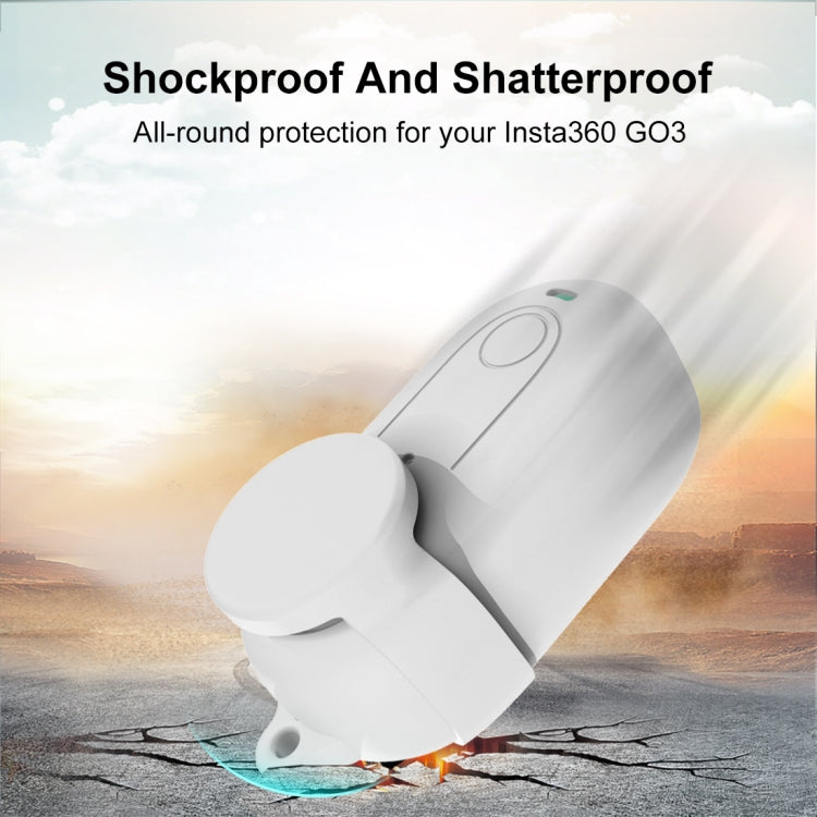 For Insta360 GO 3 PULUZ Camera Silicone Case with Lens Cover, Silicone Case with Lens Cover (White), Silicone Case with Lens Cover (Black)