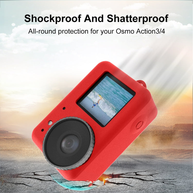 For DJI Osmo Action 4 / 3 PULUZ Silicone Protective Case with Lens Cap, For DJI Osmo Action 4 / 3