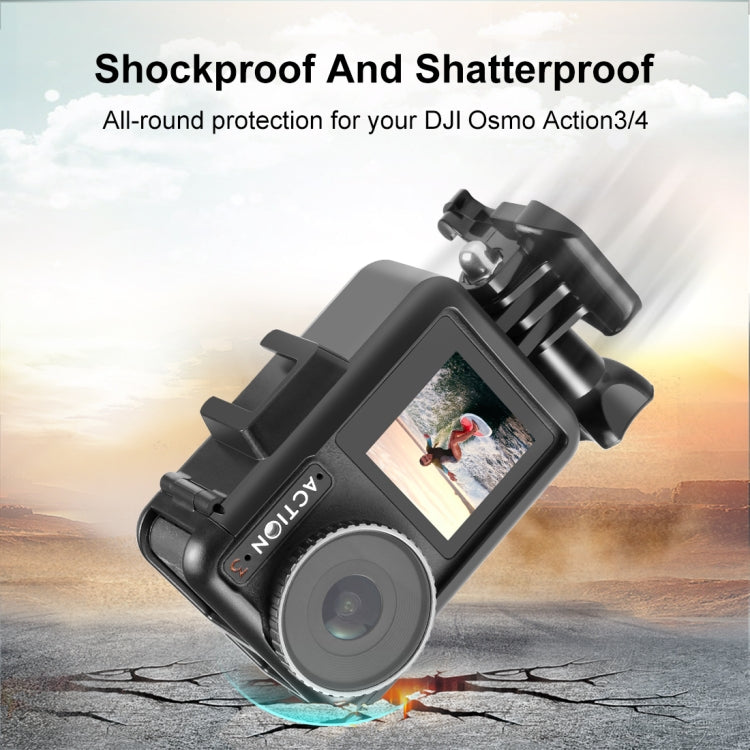 For DJI Osmo Action 4 / 3 PULUZ Vertical Plastic Protective Frame Cage with Cold Shoes