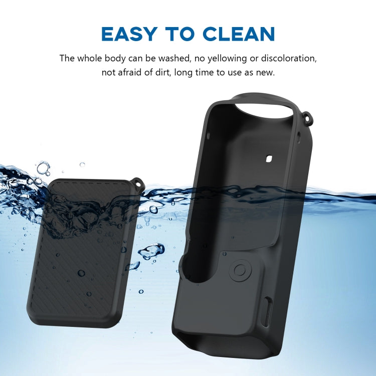 For DJI OSMO Pocket 3 PULUZ 2 in 1 Silicone Cover Case Set with Strap, Silicone Cover(Black)