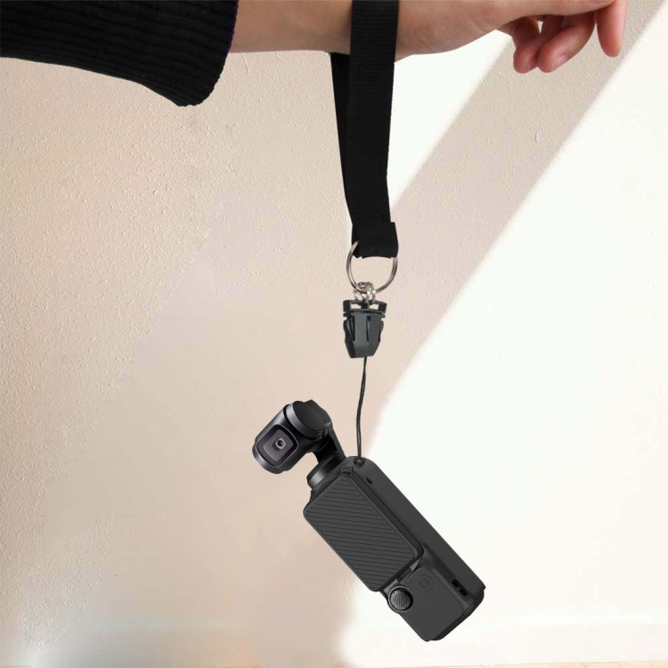 For DJI OSMO Pocket 3 PULUZ 2 in 1 Silicone Cover Case Set with Strap, Silicone Cover(Black)