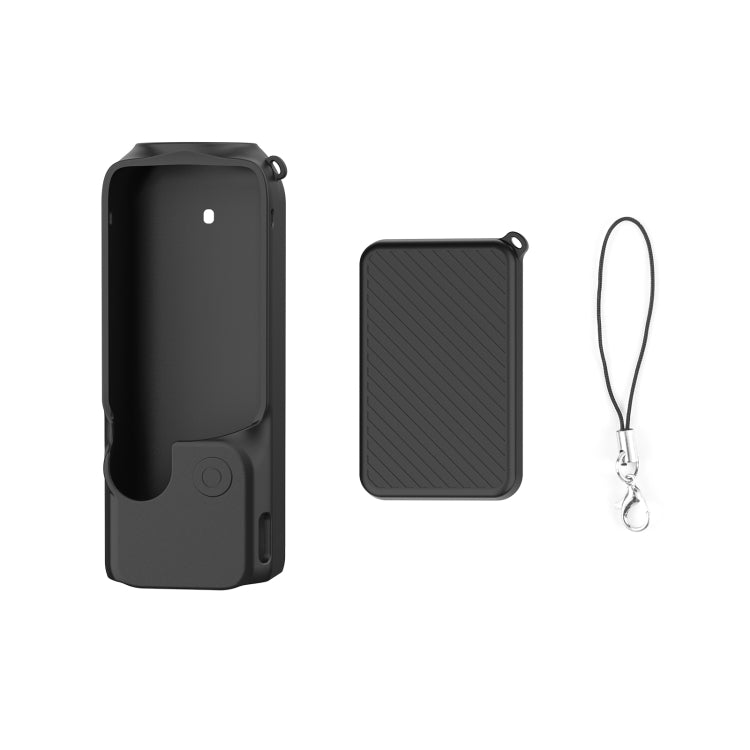 For DJI OSMO Pocket 3 PULUZ 2 in 1 Silicone Cover Case Set with Strap, Silicone Cover(Black), Silicone Cover(Grey)