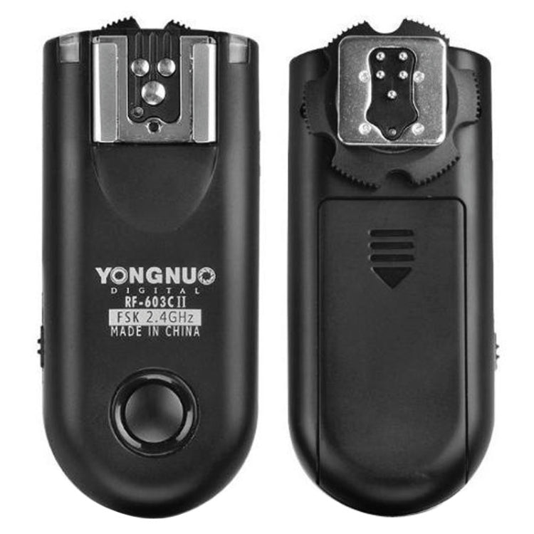 2 PCS YONGNUO RF603C II FSK 2.4GHz Wireless Flash Trigger with C1 Shutter Connecting Cable, RF603C II
