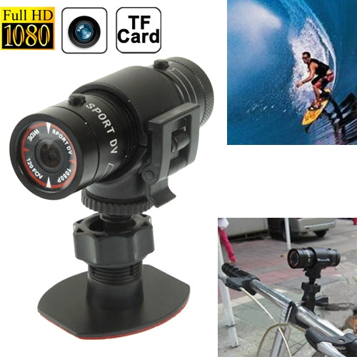 F9 Full HD 1080P Action Helmet Camera Sports Camera Bicycle Camera, Support TF Card, 120 Degree Wide Angle Lens