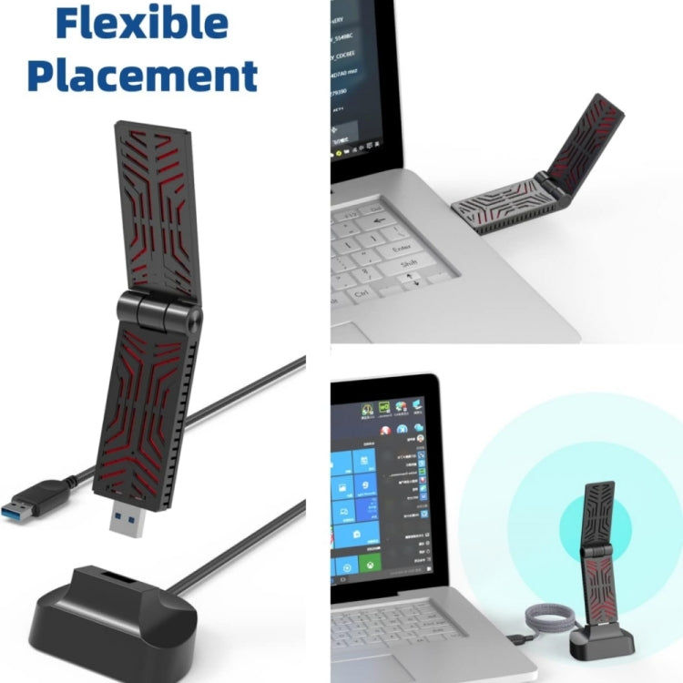 WAVLINK WN690X1 For PC AX1800 WiFi 6 Wireless-AX USB3.0 Adapter Dual Band Network Adapter, WN690X1