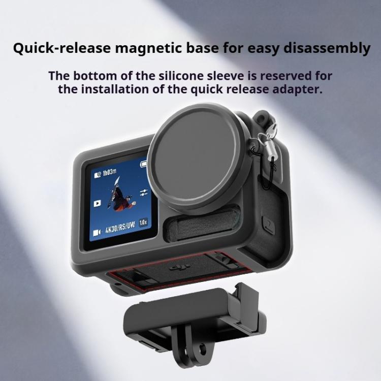 Soft Silicone Shockproof Protective Case Cover with Lens Cap, For DJI Action 5 Pro / 4 / 3