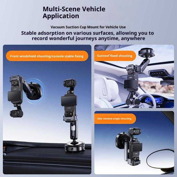 DJ3 Aluminum alloy Vacuum Suction Mount Accessory Expansion Action Camera Car Shooting Bracket for DJI Osmo Pocket 3
