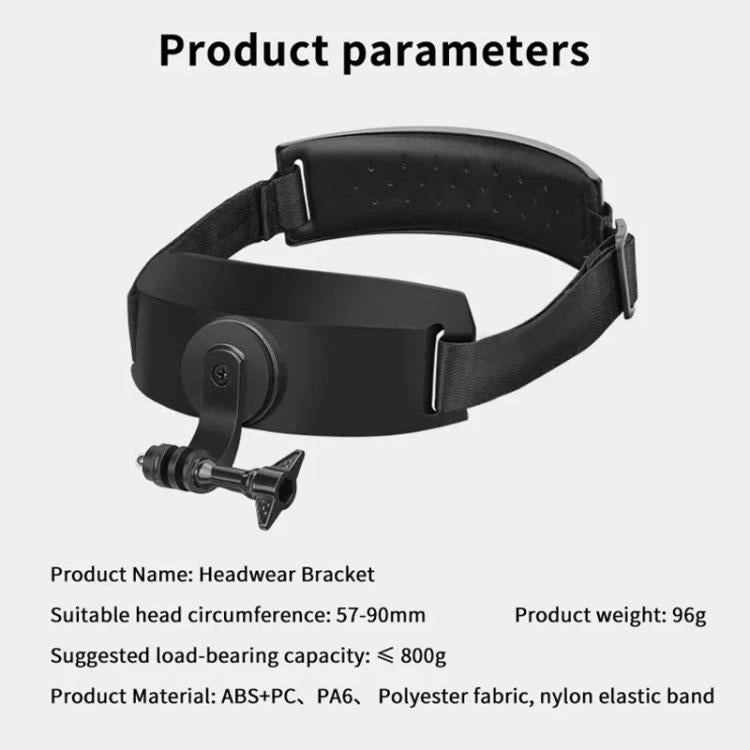 For DJI Action 5 Pro / 4 / 3 Hands-Free Driving Recorder & Sports Camera Mount Head Strap, Headband Mount, Headband Extended Mount