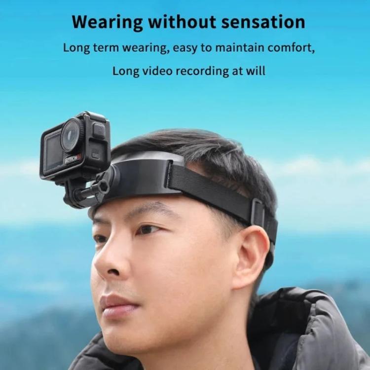 For DJI Action 5 Pro / 4 / 3 Hands-Free Driving Recorder & Sports Camera Mount Head Strap, Headband Mount, Headband Extended Mount