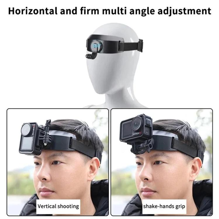For DJI Action 5 Pro / 4 / 3 Hands-Free Driving Recorder & Sports Camera Mount Head Strap, Headband Mount, Headband Extended Mount