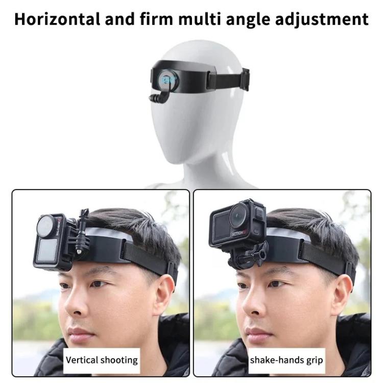 For DJI Action 5 Pro / 4 / 3 Hands-Free Driving Recorder & Sports Camera Mount Head Strap, Headband Mount, Headband Extended Mount